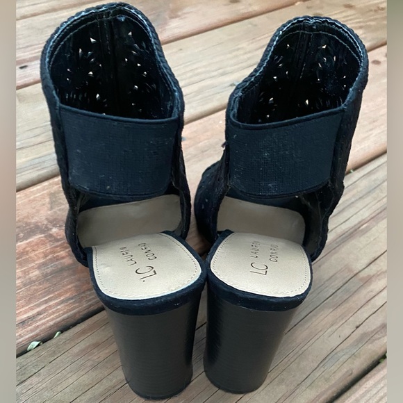 LC Lauren Conrad peep toe bootie w/ ankle strap. 4in block heel Sz 9 - Picture 7 of 10